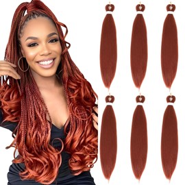 Pre Stretched Braiding Hair - 26 Inch Soft Yaki Texture 6 Packs Crochet Hair Extensions Braids for Black Women (26 Inch(6Packs), 350#)