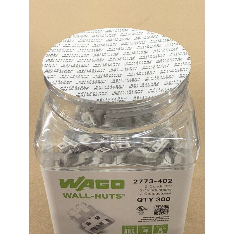 WAGO Wall-nuts 2-conductor # 2773-402 (300 Qty)
