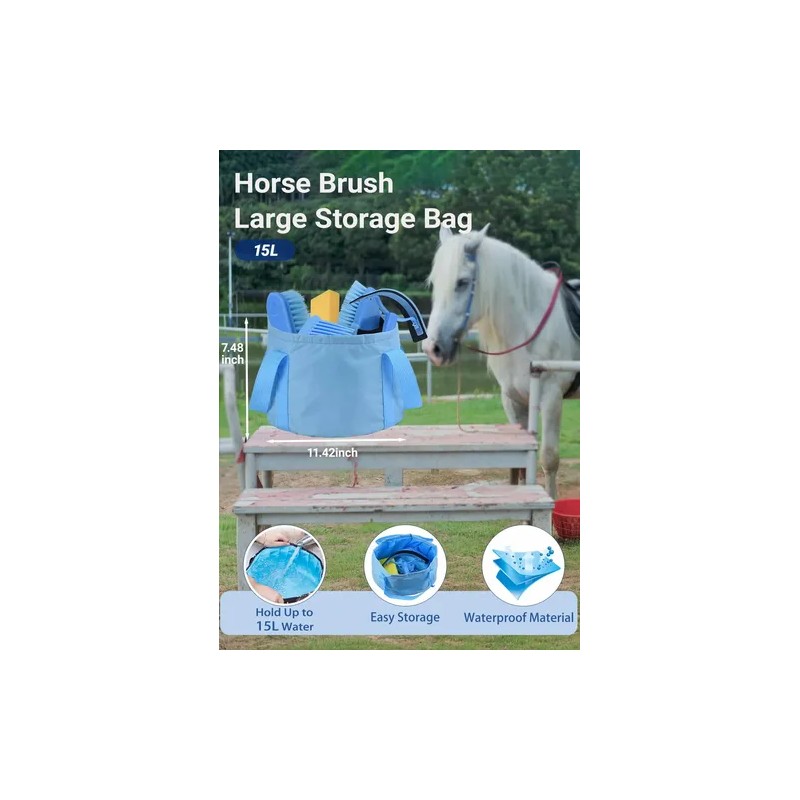 Kit De Aseo Para Caballos 13 Piezas Con Bolsa Organizadora