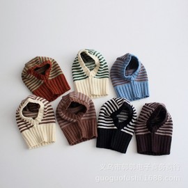 Kids' Stylish Striped Knit Balaclava lf2058 One Size/47-51cm Blue 3ea