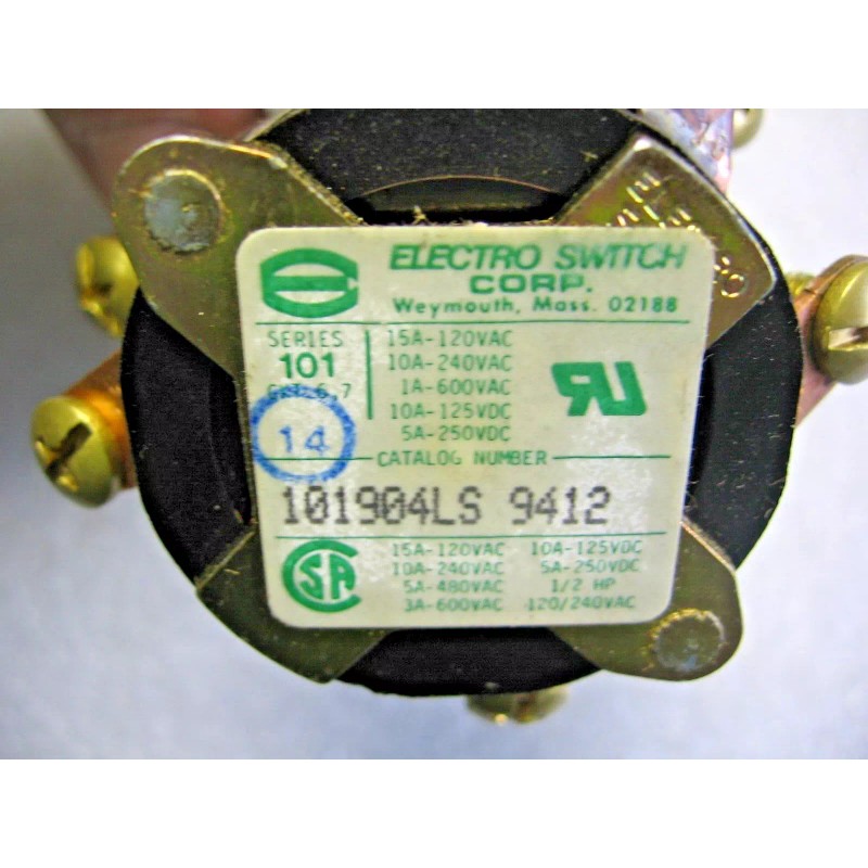 ElectroSwitch 4 Pole Snap Action Rotary Electro Switch 101904LS 600v