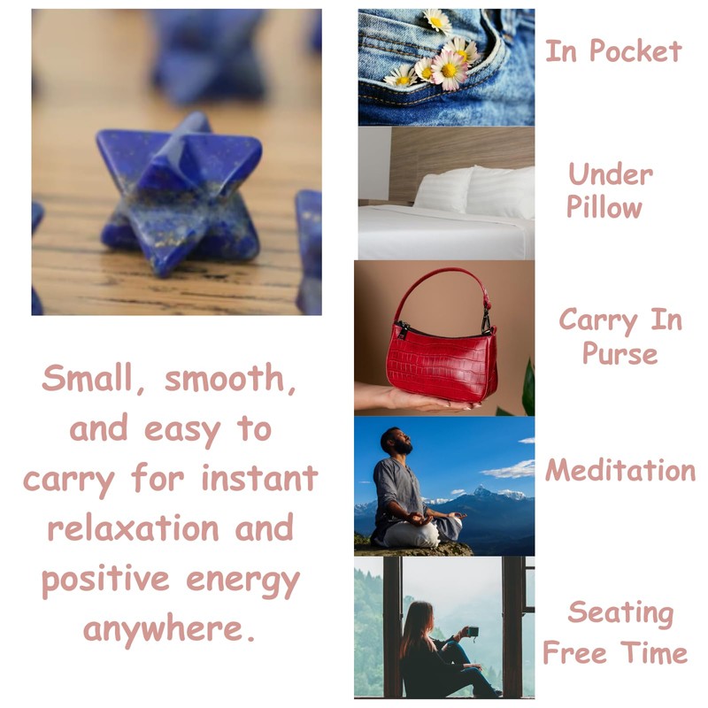 Prajet Crystal Lapis Lazuli Merkaba 1 Inch Star Natural Polished