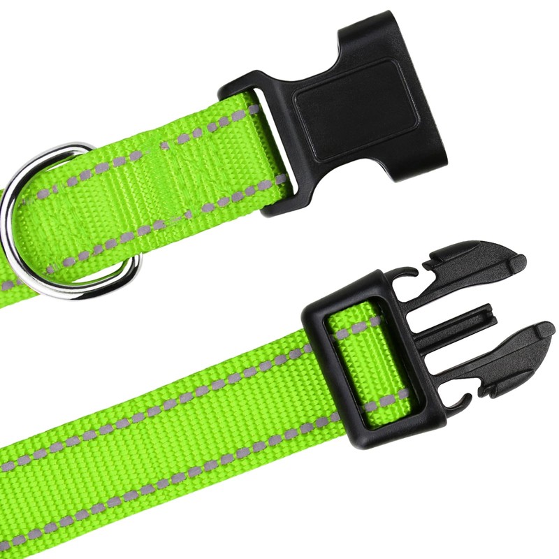 TagME Nylon Dog Collar, Adjustable Reflective Dog Collar with Safety