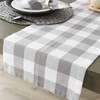 DII CAMZ11457 Gray & White Buffalo Check Woven Table Runner,