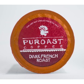 Puroast Low Acid Coffee Single Serve compatible with Keurig 2.0 Brewers, Dark French Roast (Caffeinated), 72 Count