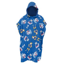 AFL Western Bulldogs Junior Youths Kids Hooded Beach Towel, Royal Blue White, 80 x 80cm