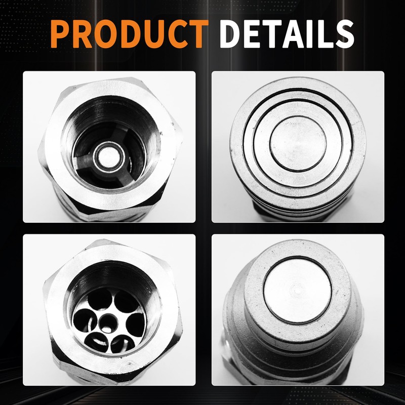 GLOCRORET 3/4" NPT Skid Steer Flat Face Hydraulic Quick Connect
