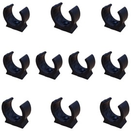 25mm Black PVC U Clip Conduit Push-in Saddles - Pack of 10