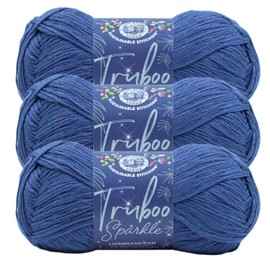 Lion Brand (3 Pack) Lion Brand Yarn 836-304A Truboo Sparkle Yarn, Night Sky