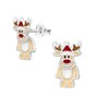 Reindeer Christmas Earrings Sterling Silver - Dangle