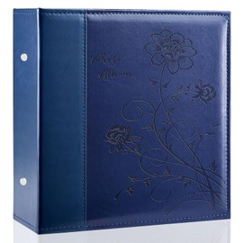 Miaikoe Photo Album 10 x 15 600 Photos Slip In, Extra Large Capacity Leather Cover Picture Albums Holds 600 Horizontal and Vertical 10 x 15 cm Landscape Photos for Wedding Family (Blue)