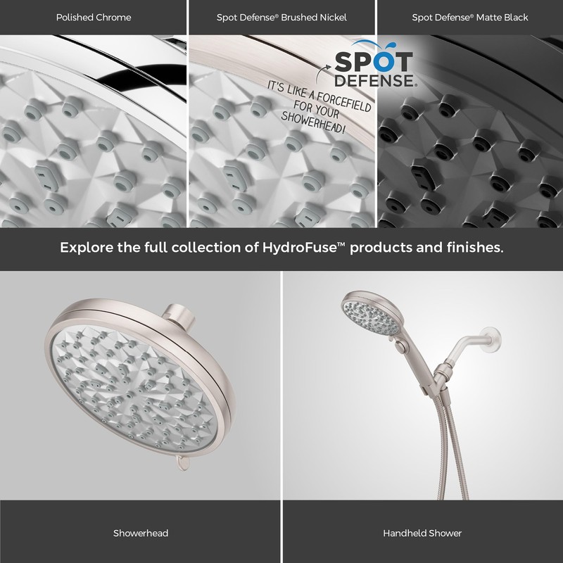 Pfister HydroFuse Shower Head, Shower Arm Not Included, 6-Function, 2.5
