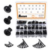 Rustark 490Pcs #6#8#10 Black Wood Screws Assortment Kit, Pan Head&Flat