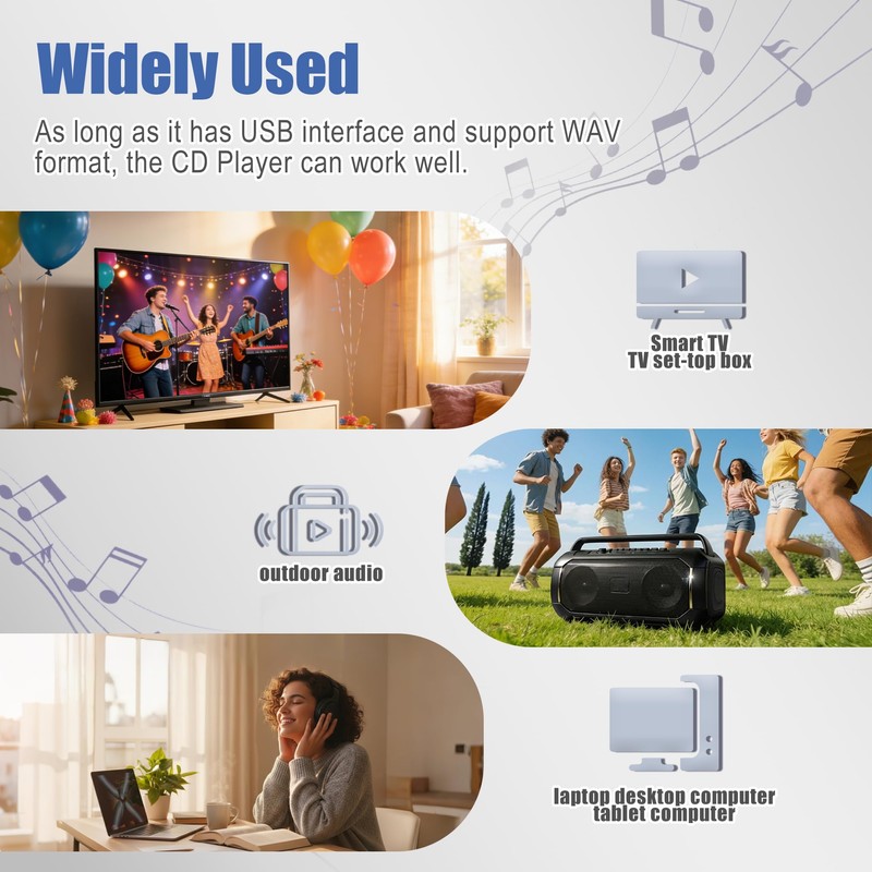 CD Player for Car, External Portable Car CD Players with