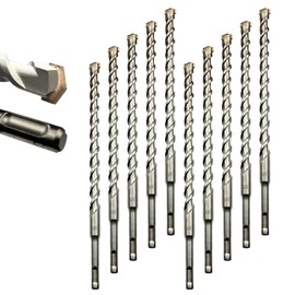 Direko 10-Piece 5/8 inch x 6 Inch SDS Plus Rotary Hammer Drill Bits Carbide Tipped Concert Drill Bits for Concrete, Brick, Cement Walls, Stone, Hammer Drill Bits for Concrete
