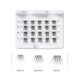 i•ENVY Extended Clear Band Faux Mink Cluster, Ultra Comfort False Eyelashes with Light & Clean Extension Look, Clean Thin Band for Natural Blending