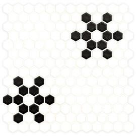 MSI White and Black 12 in. x 12 in. Mod Petal Pattern Porcelain Mosaic Tile for Kitchen, Bathroom, Floor and Wall Use; Matte Finish, Frost Resistant; 15 Sq Ft, 15 Pieces
