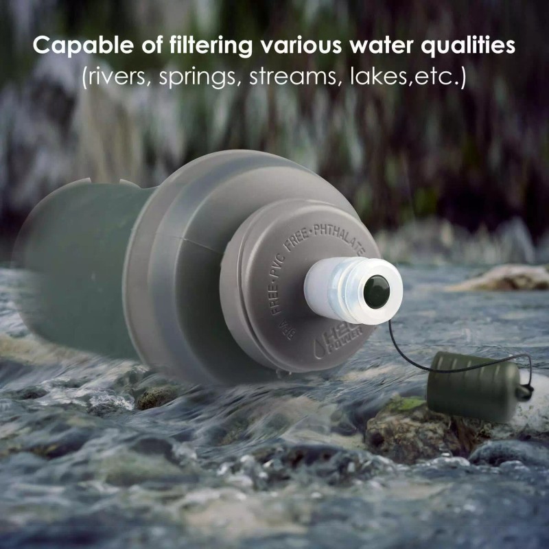 SimPure Water Purifier Bottle Filter Bottle w/Straw,Reusab