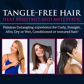 Hair Comb Detangling Wide Tooth Comb for Wavy Hair - Smooth Grip Anti-Static Comb for Curls Wide Toothed Curl Comb for Long Wet Curly Hair Shower Comb