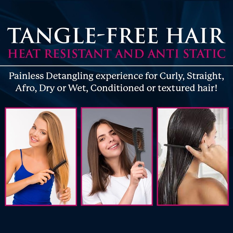Hair Comb Detangling Wide Tooth Comb for Wavy Hair -