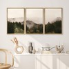 SIGNWIN 3 Piece Framed Canvas Wall Art Brown Foggy Mountains