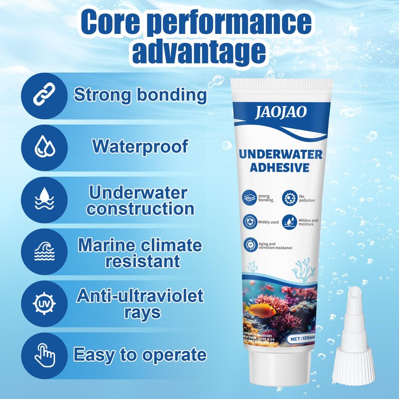 JAOJAO Aquarium Safe Silicone, Aquarium Silicone Clear Underwater Sealant Marine