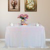 JYFLZQ White Iridescent Sequin Tablecloth 50" x 50" Square Sparkly