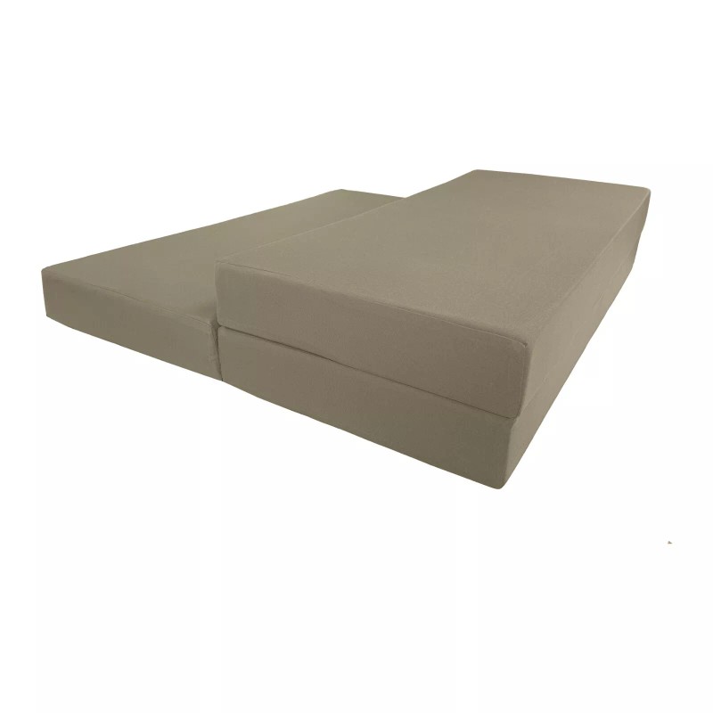 Danfuton Queen Tan Trifold Foam Bed, Shikibuton, Foldable Ottoman Mat