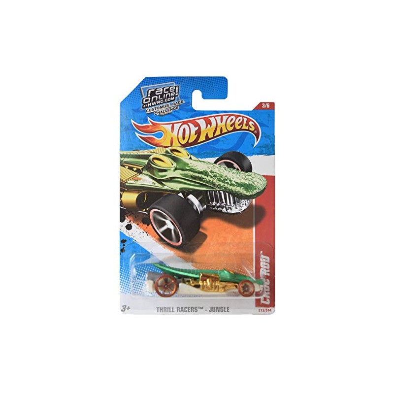 Hot Wheels Thrill Racers Jungle 3/6 Croc Rod 213/244 Green