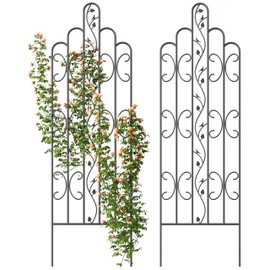 Idzo 71 in. Decorative Metal Trellis for Climbing Plants Outdoor, Heavy-Duty Steel Garden Trellis with Durable Powder Coating, Black Bird Pattern