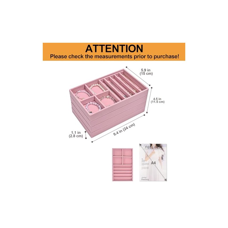[4 Unidades] ProCase Bandejas Organizadoras para Joyería