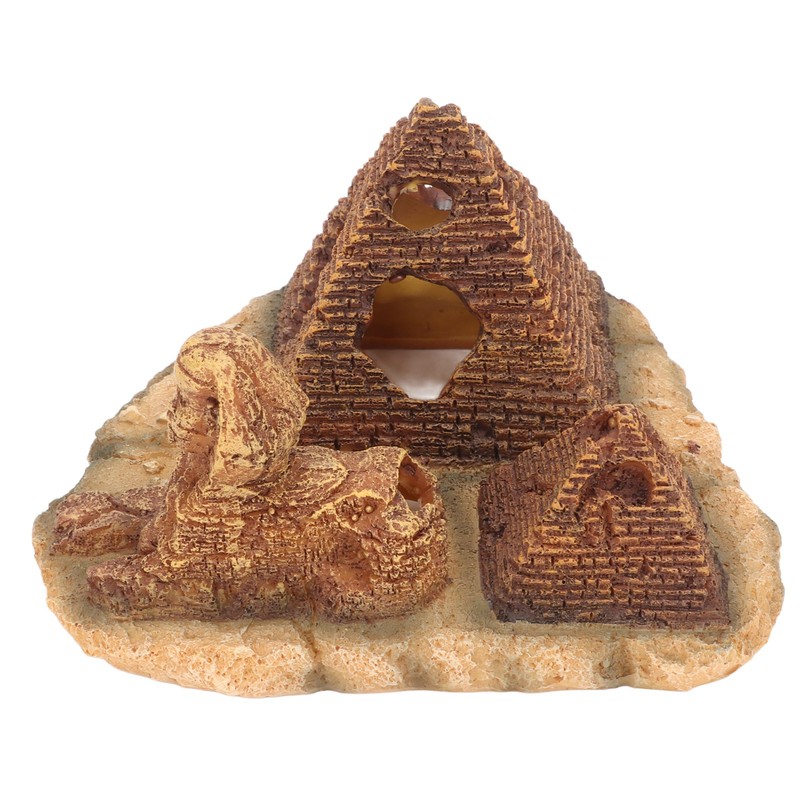 Aquarium Pyramid Decor Realistic Safe Resin Fish Tank Pyramid Hiding