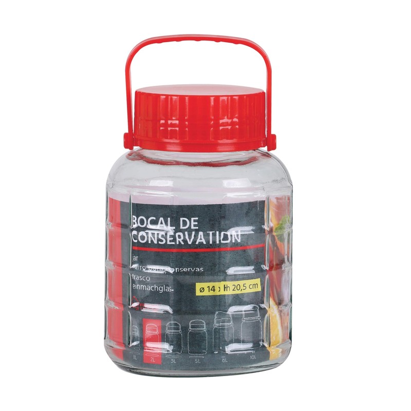 Urban Living Conservation 2Ltr Jar with Lid and Handle Red