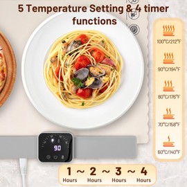 Food Warming Mat,Roll Up Portable Electric Warming Tray for Food,with 5 Temperature Settings,Silicone Heating Mat for Food,Food Warmer for Buffet Party, Sabbath, Gatherings, Daily Use