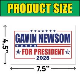 BAVAHA [Magnet|7.5"x4.5"] Gavin Newsom 2028 Magnet Gavin Newsom for President Magnetic Bumper Stickers US Election 2028 Decal Democracy Republican Political Gifts Decorations Car Truck Vehicle Fridge