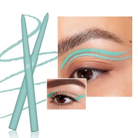Wavuketu Green Eyeliner Waterproof Green Eyeliner Pencil Retractable green gel eyeliner Long Lasting Smudge-proof Hypoallergenic (06#)