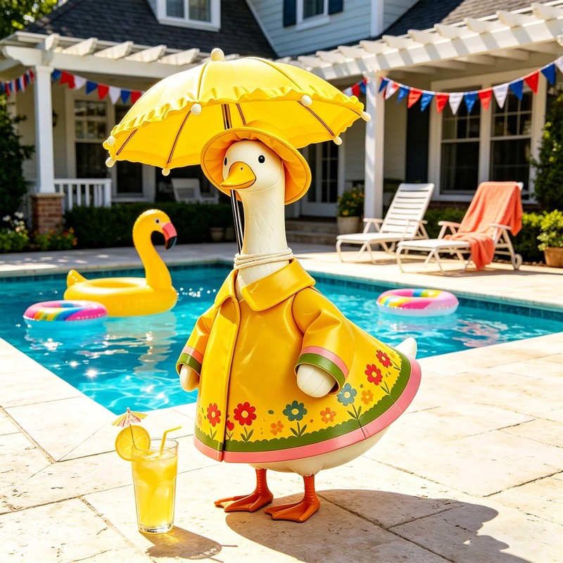 KOSMUSMO 3 Pcs Raincoat Porch Goose Outfits for 23 Inch