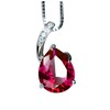 Ruby Necklace Sterling Silver - Large Simple Teardrop Cut Created