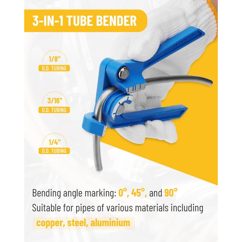 Turnirace 25 ft 3/16in &1/4in Zinc-Plated Brake Line Flaring Tool
