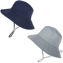DRESHOW Baby Sun Hat Toddler Sun Protection Cap Unisex Summer Bucket Hat with Chin Strap UPF 50+
