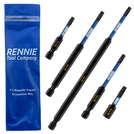 5 x Rennie Tools T15 TX15 Impact Screwdriver Driver Bits Set x 32mm/50mm/75mm/100mm/150mm Long. Heavy Duty Magnetic Torx Screwdriver Bit Set. Oxide Coated Torx Impact Driver Bits.