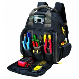 CLC Custom Leathercraft L255 Tech Gear 53 Pocket Lighted Backpack, Black