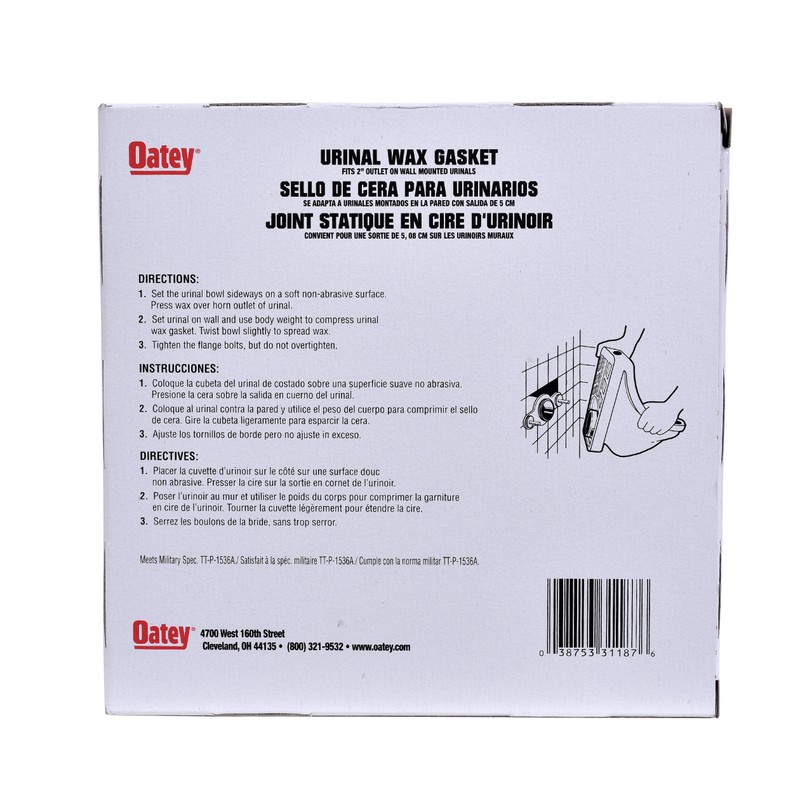 Oatey 31187 Urinal Wax Ring, 2 in