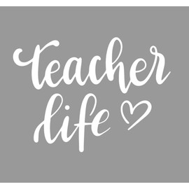 Teacher Life Iron On Decal, School Teacher Hoodie Shirt Transfer, HTV Graphic Patch, Ready To Press, Teaching Decoration, DIY Crafts, Pick Size Color, Iron-On Almost Anything (White)