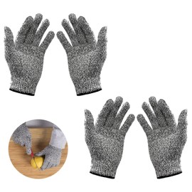 JDCMEI 2 Pairs of Cut Protection Gloves, Carving Gloves for Children, Children's Cut Protection Gloves, Level 5 Protection, Cut Resistant Gloves, Work Gloves, Suitable for 5-8 Years