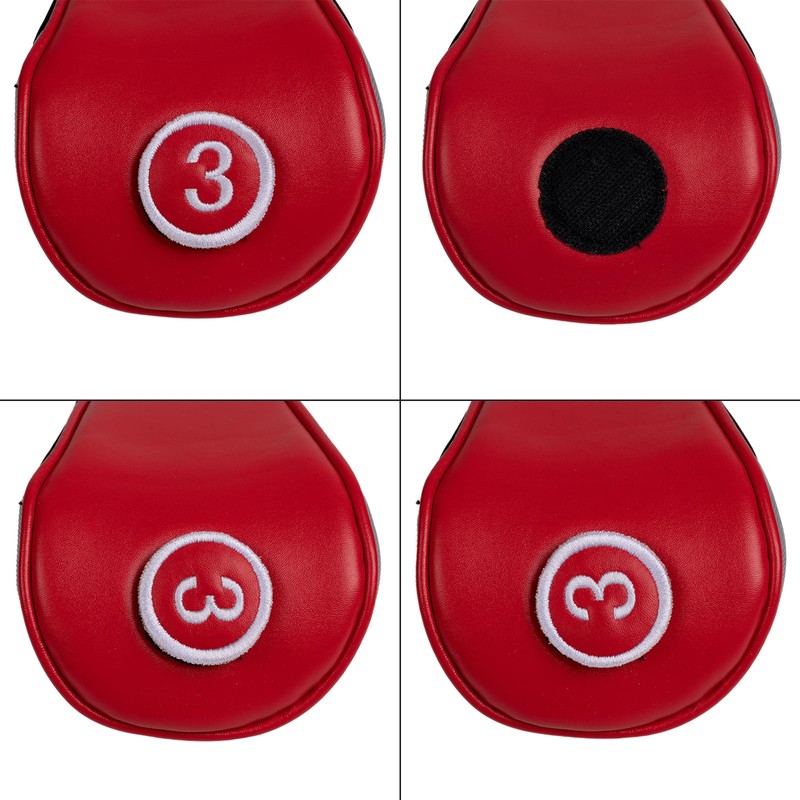 Andux 5pcs/Set PU Golf Wood Club Head Covers 460cc Driver