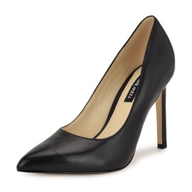 Nine West Women's Tatiana Pump, Black Leather, 10.5