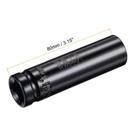 sourcing map 1/2" Drive by 16mm Deep Impact Socket, Heat-Treated CR-V Steel 3.15" Length, 6-Point Metric Sizes