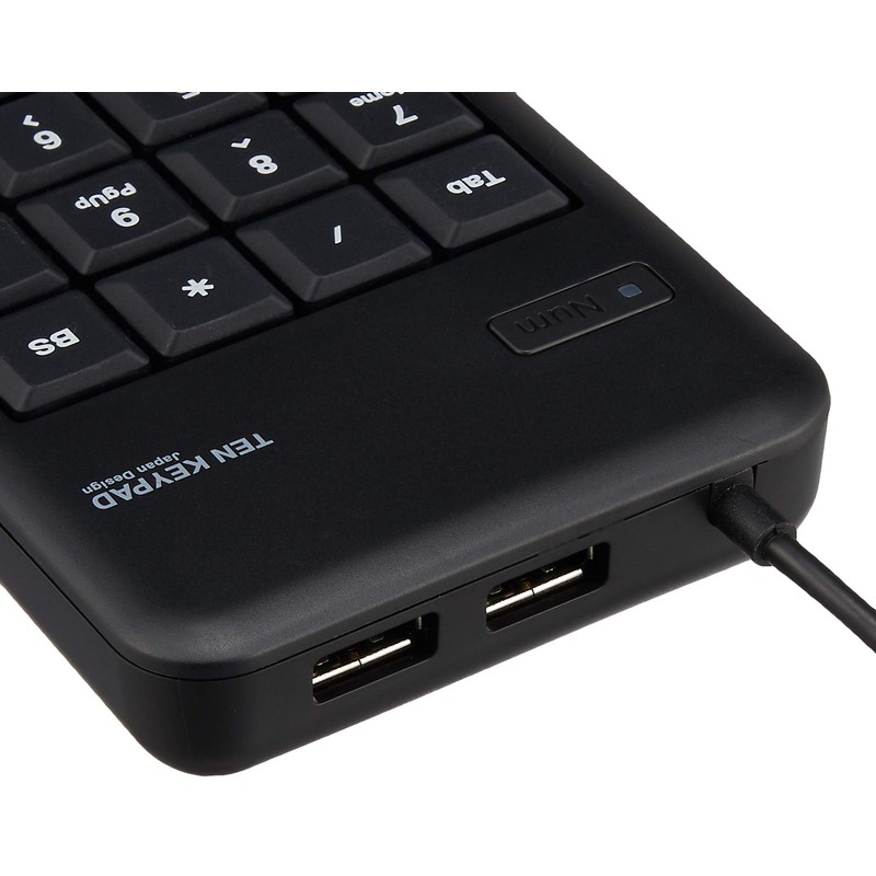 Elecom Wired 10-Key Board Small Membrane Heavy Duty USB Hub