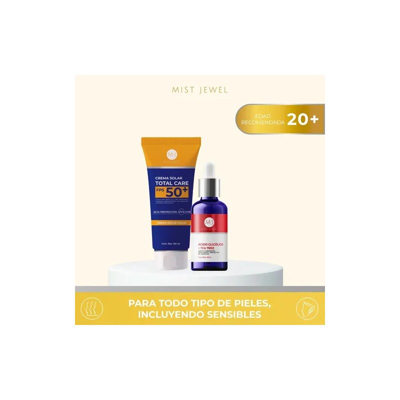Kit Peeling Perfecto Exfoliación Serum Glicólico Protector